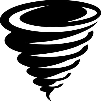 Black Tornado Spiral Illustration Weather Disaster vector