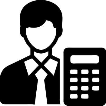 Business Person Calculator for Financial and Accounting Illustration vector