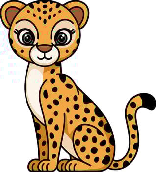 Cute Cartoon Cheetah Illustration for Kids Animal Wildlife Design vector