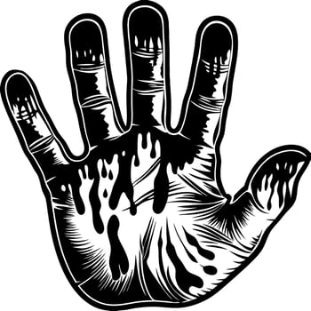 Dripping Ink Handprint Art for Halloween Themes and Artistic Designs vector