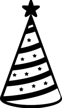 Festive Party Hat with Star Stripes and Star Patterns Illustration vector