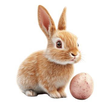 Festive Bunny with Egg on Transparent Background png