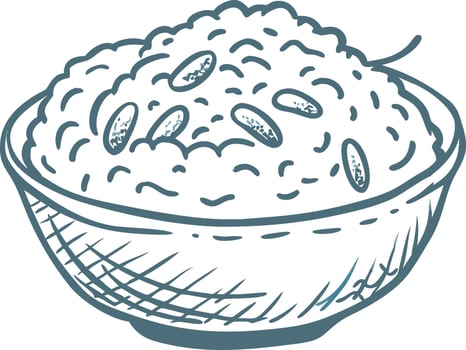 Hand Drawn Rice Bowl Illustration for Food and Cooking Designs vector