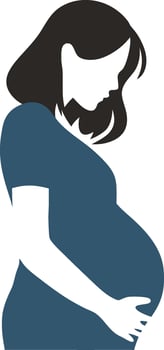 Pregnant Woman Silhouette Illustration for Maternity and Healthcare Themes vector