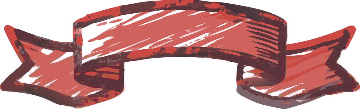 Red Grunge Style Hand-Drawn Ribbon Banner for Graphic Design and Decorative Accents vector