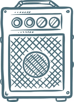 Retro Guitar Amplifier Illustration for Music Posters and Design Projects vector