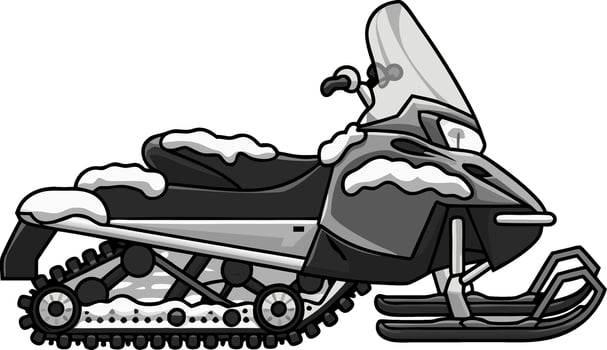 Snowmobile Illustration Winter Sports Adventure Equipment Graphic vector