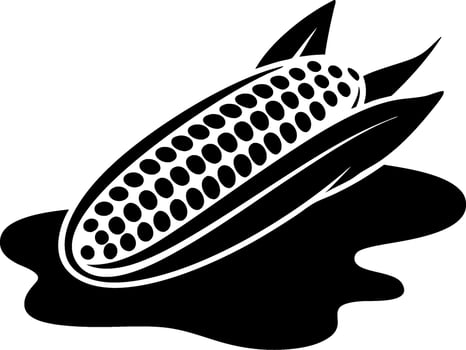 Illustration of Corn on the Cob Silhouette Suitable for Agricultural and Food Design vector