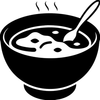 Illustration of Hot Soup Bowl with Spoon and Steam for Restaurant Menu or Cooking Blog vector