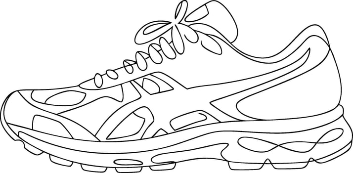 Outline of Athletic Running Shoe Design for Sports and Fitness vector