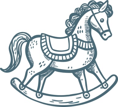 Vintage Rocking Horse Illustration for Children's Room or Nursery Decor vector