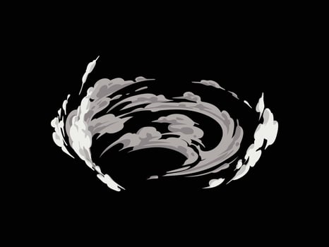cartoon anime smoke cloud effect vector