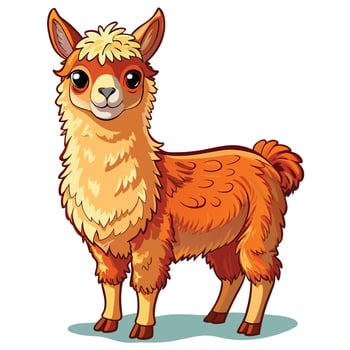 illustration of cute llama cartoon animal illustration vector