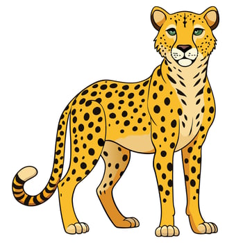 illustration of a cheetah isolated on white background vector