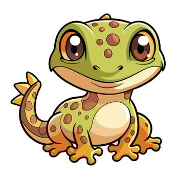 a cartoon lizard with big eyes and spots vector