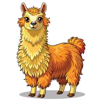 illustration of cute llama cartoon animal illustration vector