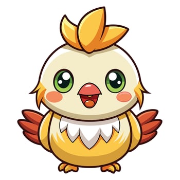 a cartoon chicken with big eyes and a big smile vector