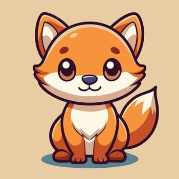 cute fox illustration vector