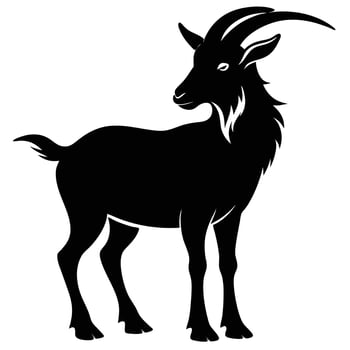 goat silhouette on white background vector