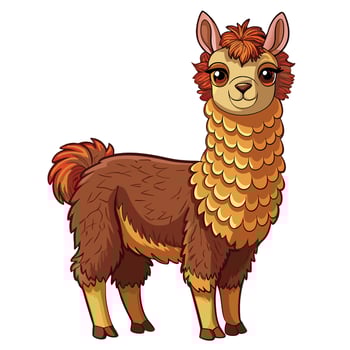 a cartoon llama standing in front of a white background vector