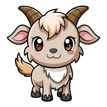 a cartoon goat with horns and a big nose vector