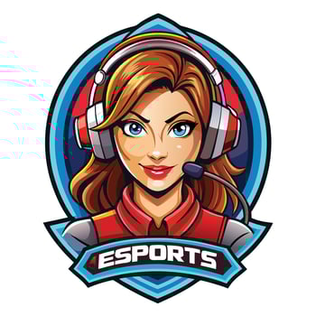 esports female gamer avatar illustration vector