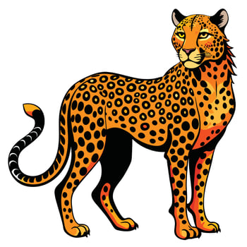 a cartoon leopard standing on a white background vector