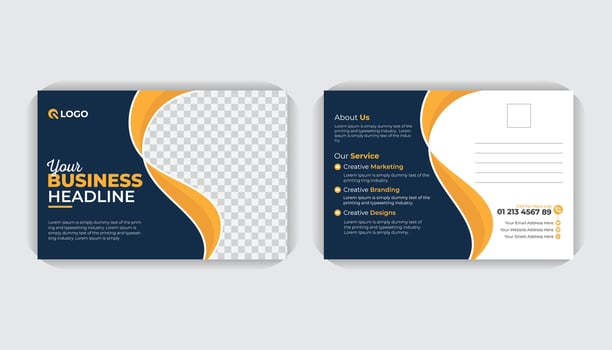 Stylish abstract luxury professional business postcard or EDDM template design, simple idea creative colorful layout vector