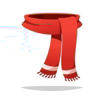 Red scarf isolated on white background. vector