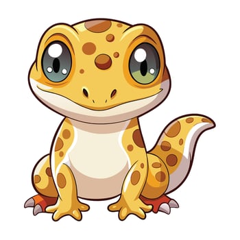 a cartoon gecko with big eyes and a white background vector