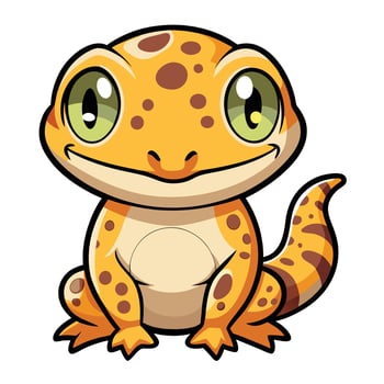 a cartoon lizard with big eyes and a white background vector