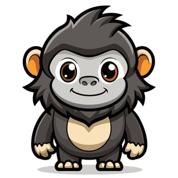 a cartoon monkey with big eyes and a big mouth vector
