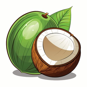 coconut villustration art vector