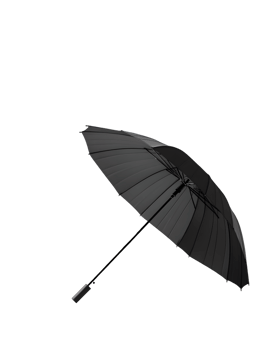 A sleek black umbrella, designed for protection against rain and sun. png