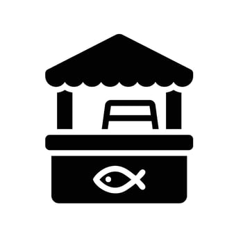fish Glyph Icon White Background vector