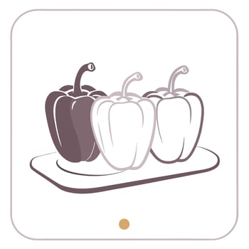 Fresh Trio of Bell Peppers in Red, Yellow, and Green for Healthy Meal vector