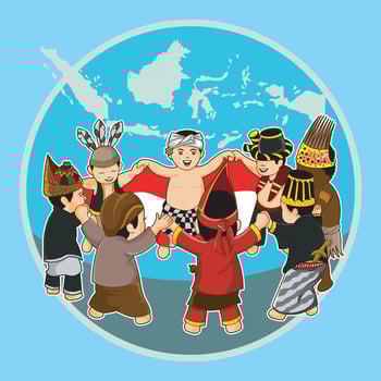The diversity of Indonesian culture vector