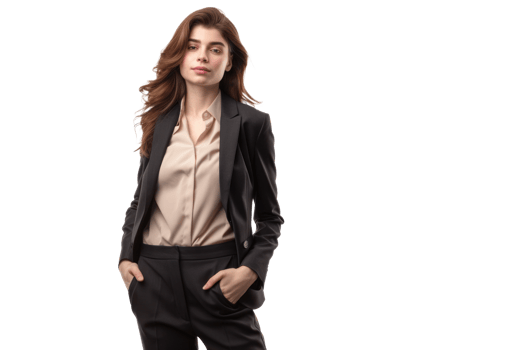 A European businesswoman isolate on transparent background png