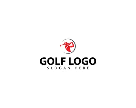 Golf gesture silhouette. Golf club logo, golf competition poster logo vector