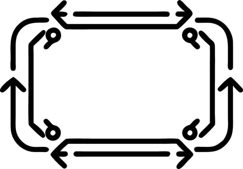 Futuristic Border Frame with Floating Digital Interface and Growth Arrows vector