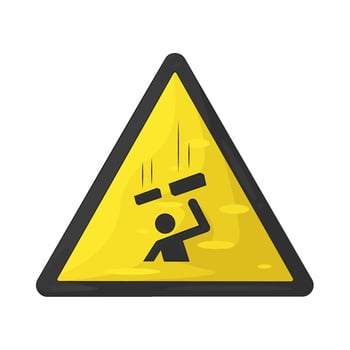 Illustration of Falling Objects Warning vector