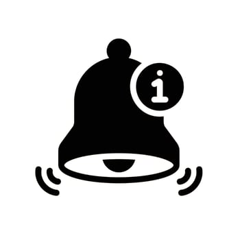 notification Glyph Icon White Background vector