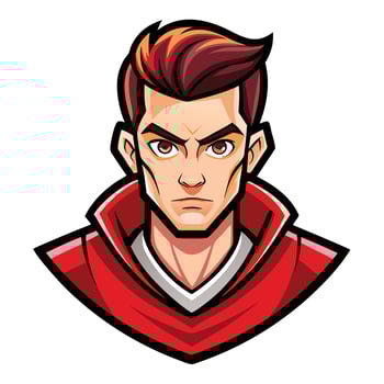 a cartoon man in red and white vector
