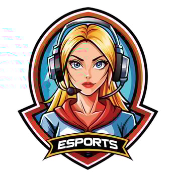 a girl with headphones and a headset on her head vector