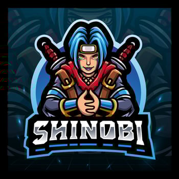 Shinobi esport mascot logo design vector