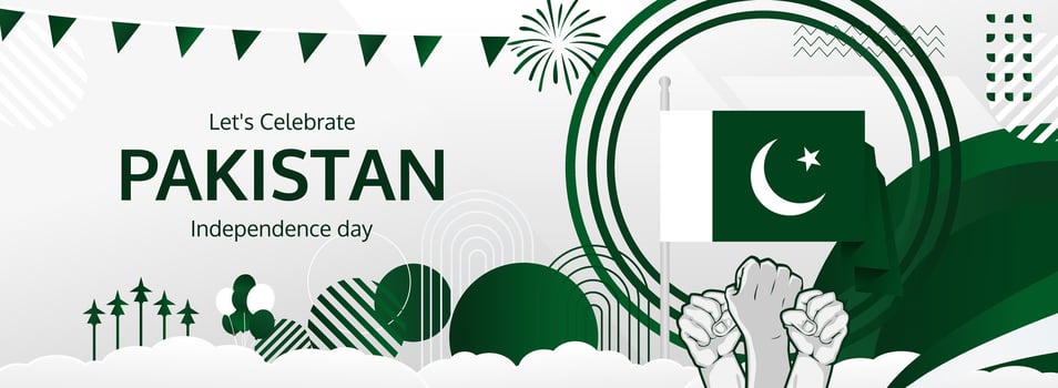 Celebrate Pakistan's heritage with 14 August patriotic banner designs, perfect for National Day events. vector