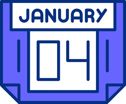4 January Filled Slip Style Icon vector
