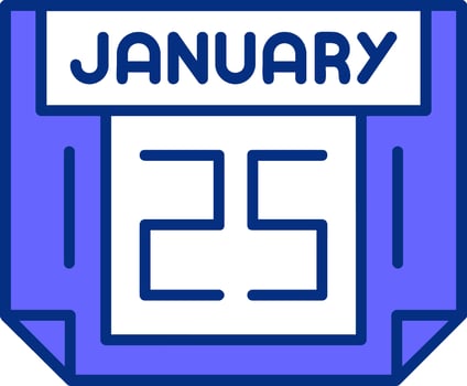 25 January Filled Slip Style Icon vector