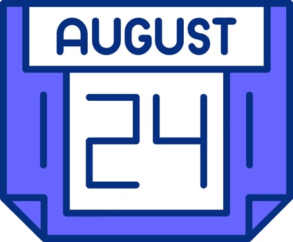 24 August Filled Slip Style Icon vector