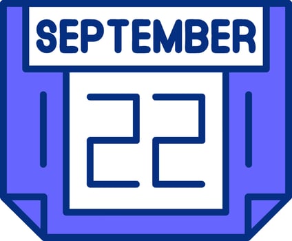 22 September Filled Slip Style Icon vector